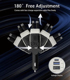Retractable Car Charger, 4 in 1 Retractable Phone Charger with 66W Fast Charging, 2 Retractable Cables and 2 USB-C USB-A Port Compatible with iPhone 16/15/14/13/12/11, Samsung,Galaxy,Pixel (White)