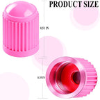 30PCS Tire Valve Stem Caps, Corrosion Resistant, with O Rubber Ring, Airtight Seal Heavy Duty Dustproof Tire Valve Stem Covers for Cars, SUV, Trucks, Bikes, Motorcycles, Bicycles(Pink)