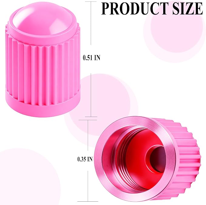 30PCS Tire Valve Stem Caps, Corrosion Resistant, with O Rubber Ring, Airtight Seal Heavy Duty Dustproof Tire Valve Stem Covers for Cars, SUV, Trucks, Bikes, Motorcycles, Bicycles(Pink)