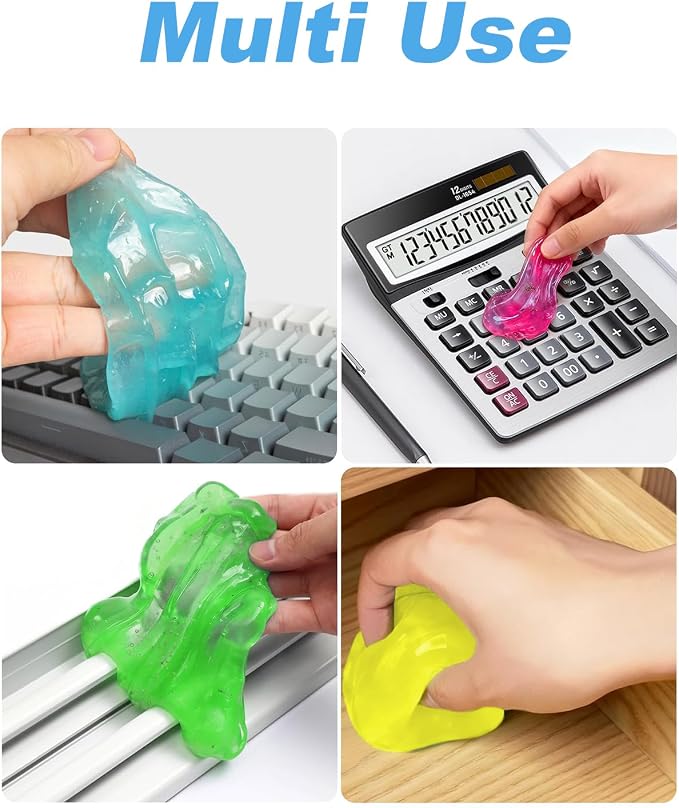 Car Cleaner Gels 4 Pack, Universal Dust Cleaner Putty Cleaner Slime, Cleaning Gel for Interior Detailing PC Keyboard, Auto Detailing Tools Car Cleaning Supplies Gift for Men Women, 320g