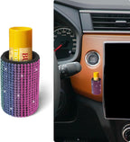 Upright Car Chapstick Holder, Bling Insulating Lip Balm Holder,Rhinestone Car Accessories for Women Interior,Suitable for Most Vehicles. (Rainbow)