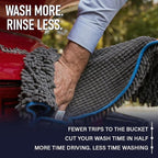 Mach 2 Speed Car Wash Towel | 23.5 x 11.9 in | Chenille Microfiber Car Wash Cloth | 7X Larger Than Wash Mitt | Ultra Absorbent, Scratch-Free, Auto Detailing Towel for Cars SUVs Trucks