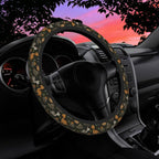 Cartoon Dinosaur Volcano Steering Wheel Cover for Women Men Neoprene Breathable Wheel Cover Protector Anti-Slip Car Accessories Universal 15 Inch Fit for Cars Trucks Vehicles