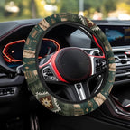 Car Steering Wheel Cover Universal 15 Inch Steering Wheel Protector Auto Accessories Decor Anti-Slip Washable Universal Fit Most Vehicles, Southwest Aztec Dark Green