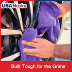 Premium 300GSM Microfiber Cleaning Cloth - 12.5"x12.5" High Performance - 1200 Washes, Ultra Absorbent Microfiber Towels for Cars Undercarriage, Rims & Engine Bay Cleaning - Microfiber Cloth