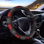 Retro Leopard Print Rose Sunflower Cow Pattern Wear-Resistant Steering Wheel Cover Fit for 15 inches Car Wheel Protector Automotive Accessories Universal Fit Car Van SUV Truck