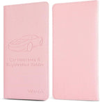 Premium Car Registration and Insurance Card Holder, Car Document Holder for Cards, Driver License & other Essential Documents (Pink)