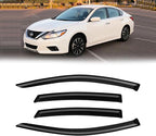 Rain Guards for 2013-2018 Nissan Altima, Out-Channel Window Visor Shields Vent Deflector Shade Wind Dark Smoke 2014 2015 2016 2017 13 14 15 16 17 18, Tape-On Outside-Mount, 4PCS