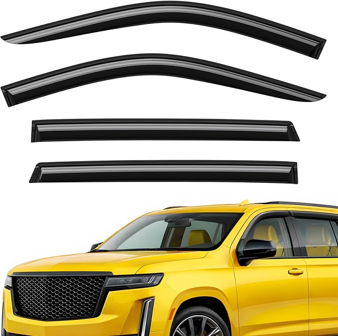 Extra Durable Window Deflectors Tape-On Window Visors Rain Guards Fit for Cadillac Escalade 2021-2026, Sun Visors, Wind Vent for Shades, Exterior Car Accessories - 4pcs. AG0195