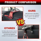 Automotive Universal 2PCS Leather Headrest Hooks, for Car Keep Purses Bags Coats and Groceries Secure Universal Fit for Most Vehicles, Red