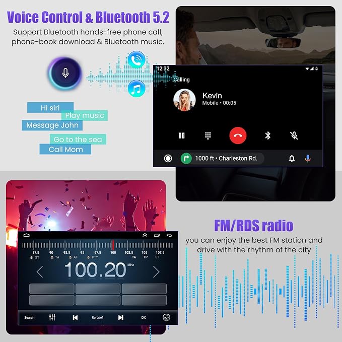 4G+64G Car Radio Stereo for Chevrolet Silverado & GMC Sierra 2014-2018(Without Bo-se System), Support Wireless Carplay&Android Auto,Bluetooth/FM Radio,10.2 Inch QLED Touch Screen for Silverado Drivers