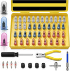 Tire Repair Kit with Tire Plugs Screw Type, Heavy Duty Flat Tire Puncture Repair Nail Kit for Car, Truck, Motorcycle, SUV, ATV, Tractor