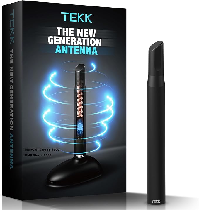 Tekk Short Antenna Compatible with 2006-2026 Chevy Silverado 1500 / GMC Sierra 1500 / Designed for Optimized FM/AM Reception / 4.8 Inches