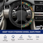 Vintage Classic Books Steering Wheel Cover, Polyester Car Wheel Grip, Universal 15 Inch for Cars SUVs Trucks