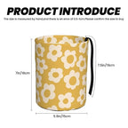 Vintage Groovy Flowers Car Trash Can Small Portable Car Garbage Bag for Back Front Seat RV's Camping Accessories