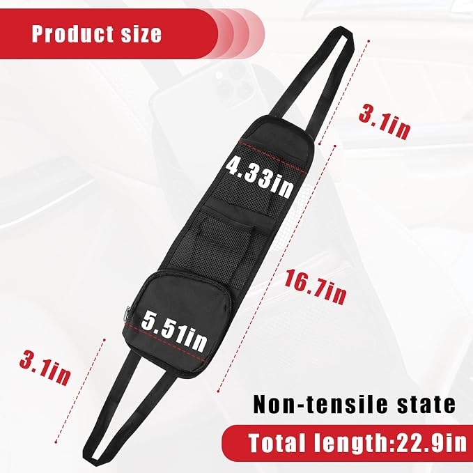 Car Seat Storage Hanging Bag, Multi-Pocket Seat Side Organizer, Car Multifunctional Storage Mesh Net Pocket, Can Hold Mobile Phone, Wallet, Glasses, Suitable for Cars, SUVs, Trucks