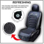 Cooling Car Seat Cushion - Black 12V Automotive Comfortable Massager Cooler Pad-Air Conditioned Air Circulation for Hot Weather