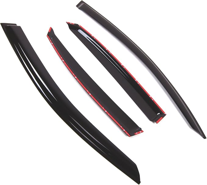 Outside Mount Window Vent Visors Rain Guards Compatible with Lexus NX200t NX300 2015-2016 | Side Window Wind Deflectors Rain Shields | Smoke Tinted, 4 Pcs Set, DGWV-822