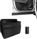 Car Trash Can, Foldable Multi-Pocket Design Auto Hanging Storage Container with Garbage Bags, Multifunctional Mini Oxford Storage Bag Garbage Holder for Cars SUVs Trucks (Black)