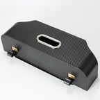 Car Rear Backseat Extra Multifunctional Drink Cup Holder Organizers with Tissue Storage Box Organizer & Hooks for Car Seat Back. imitation carbon fiber texture