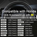 Customized Auto Car Steering Wheel Cover for Honda Accord CR-V HR-V Pilot Civic(Diamond Quilted -Black+Blue-Standard Size)