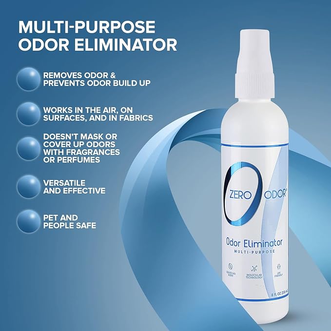 Multi-Purpose Odor Eliminator - Eliminate Air & Surface Odor – Patented Technology Best for Bathroom, Kitchen, Fabric, Closet- Smell Great Again, 8oz (Over 1000 Sprays)
