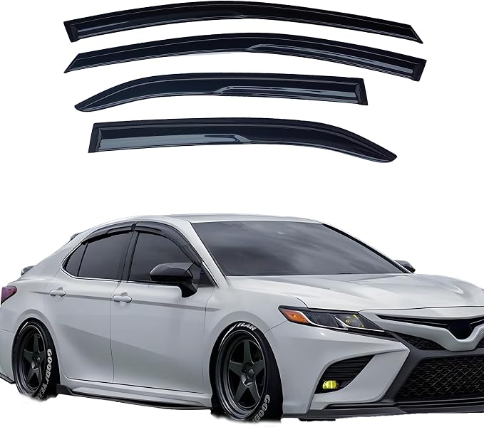 Tape On Window Visors Compatible with Toyota Camry Sedan 2018-2024,Side Vent Window Deflector Rain Guard Shade for 18-24 Camry Sedan,Truck Accessories-4pcs