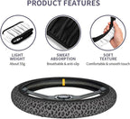 Black Leopard Print Steering Wheel Cover Universal 15 Inch Cheetah Elastic Steering Wheel Cover Leopard Auto Car Accessories Non-Slip Breathable Neoprene Steering Wheel Covers Protector Universal
