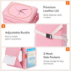 Car Trash Bin, 2 Gallon Leakproof Waterproof Vehicle Garbage Can with Lid & Tissue Holder, Car Interior Organizer for Front/Back/Console, Automotive Accessory, Pink