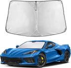Windshield Sunshade Compatible for Chevrolet Corvette C8 2020-2024 2025 2026, Sun Visor for Front Windshield & Window Sun Shade Cover, UV Heat Blocker & Protector, Car Accessories