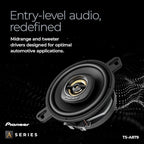 A-Series Plus TS-A879 3.5” 2-Way Speakers (Pair) – 100W RMS, 450W Max, Balanced Sound + Smooth Treble, Great Stock Replacement, Easy Installation