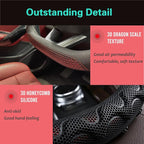 D Shaped 14.5-15 Inch Steering Wheel Cover Great Grip with 3D Honeycomb Anti-Slip Design, Flat Bottom 14.5-15 Inch (Wine Red)