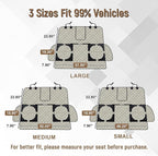 Dog Car Seat Cover for Back Seat, Heavy Duty Nonslip Car Seat Protector for Child Car Seat, Waterproof Bench Seat Cover for Dogs and Kids, Compatible with Armrest, Fits Sedan (Beige)