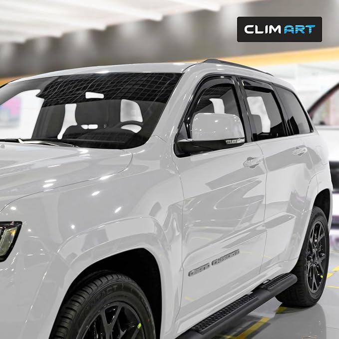 in-Channel Incredibly Durable Rain Guards for Jeep Grand Cherokee 2011-2021, Original Window Deflectors, Vent Deflector, Vent Window Visors, Dark Smoke Car Accessories, 4 pcs - 611032LPf