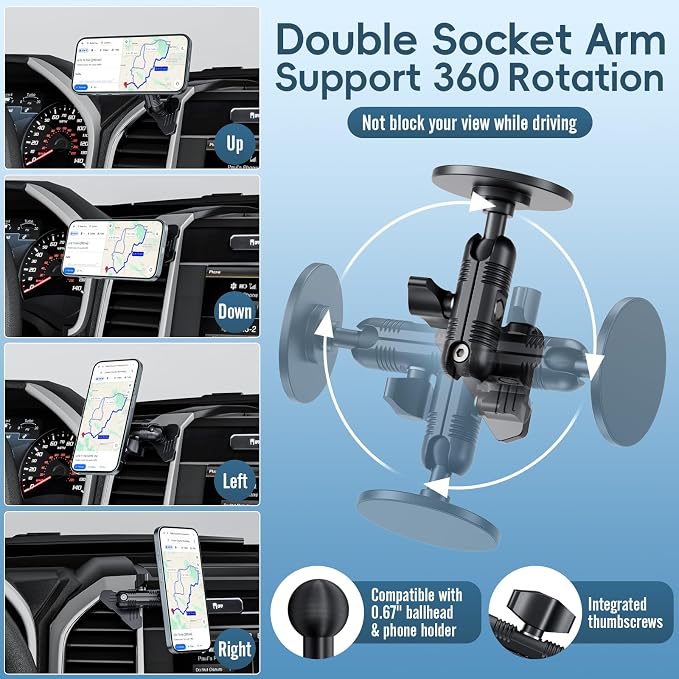 Magnetic Vent Phone Mount Compatible with 2015-2020 Ford F-150, 2017-2021 Super Duty & 2018-2021 Expedition, Car Full Metal Phone Holder Cradles Bracket Stand for All Smartphone