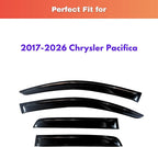 KPY Rain Guards Fit for 2017-2026 Chrysler Pacifica, Out-Channel Window Visors Vent Wind Deflectors 4PC, Car Accessories for 17-26 Pacifica