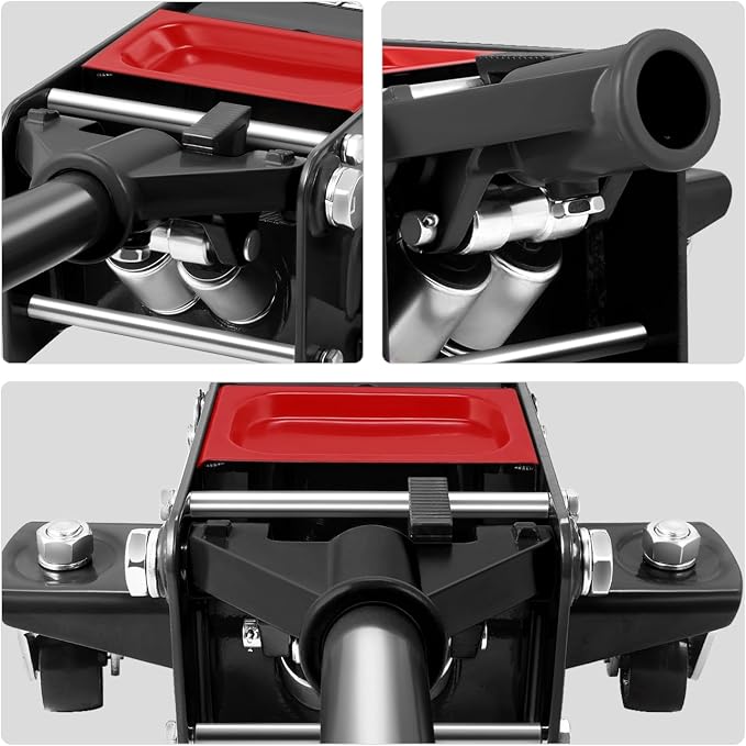 DNA Motoring Floor Jack 3 Ton (6000 lbs) Capacity, Fast Lift Service Jack Low Profile Steel Heavy Duty Hydraulic Car Jack, Lifting Range 3"-20", Black, TOOLS-00475-BK