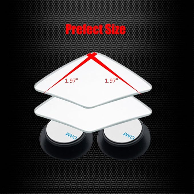 Rhombus Shaped Blind Spot Mirror, HD Glass Frameless Convex Wide Angle Rearview Blindspot Car Mirror for Car SUV and Truck (Pack of 2)