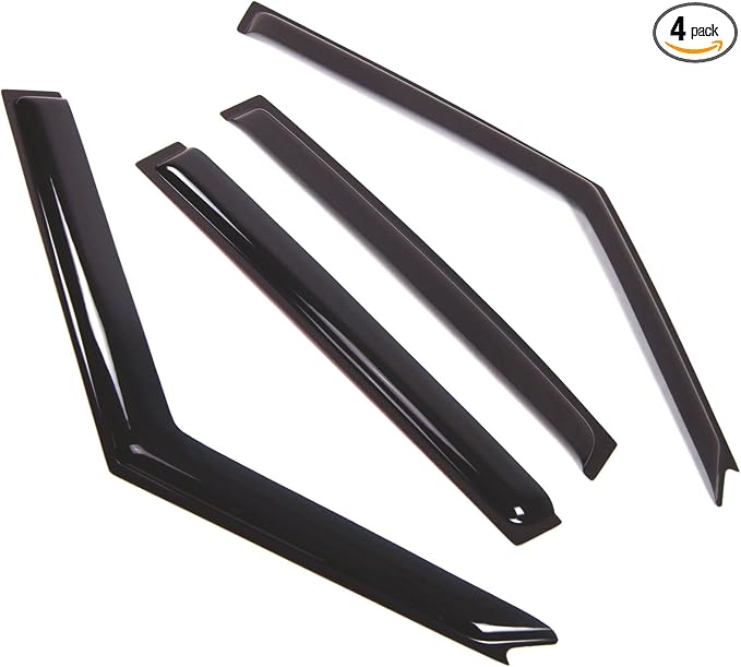 Outside Mount Window Vent Visors Rain Guards Compatible with Land Discovery 1994-1998 | Side Window Wind Deflectors Rain Shields | Smoke Tinted, 4 Pcs Set, DGWV-516