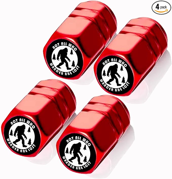 4Pack Bigfoot Tire Valve Stem Cap Bigfoot Car Accessories Aluminum Alloy Universal Dust Covers Tire Air Cap for Cars,Truck,SUV,Bike,Motorcycle & RV Tires,Big Foot Sasquatch Gifts for Men Father Women