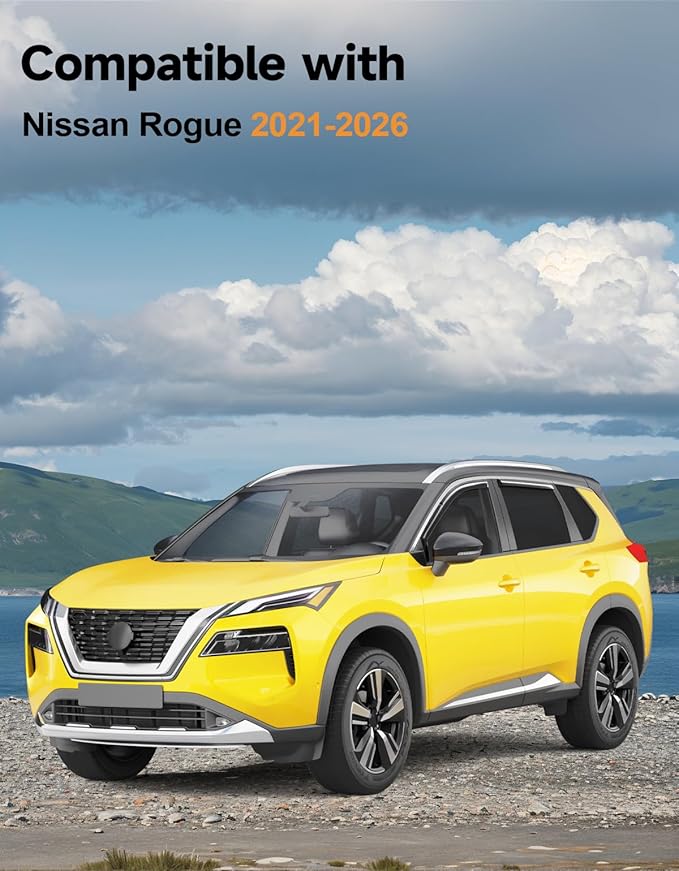 in-Channel Window Rain Guards Fit for Nissan Rogue 2021-2026 Rain Guards Extra Durable Window Deflectors Visors Vent Visors Vent Shades Car Accessories -4 pcs