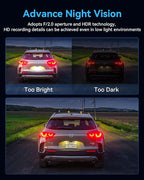 Dash Cam Front and Rear Inside, 3 Channel 4K+1080P Dash Camera for Cars, Free 32GB Card Included, App Control, 2” IPS Screen, G-Sensor, Loop Recording, Night Vision, 170°Wide Angle, Parking Monitor