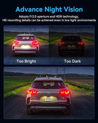 Dash Cam Front and Rear Inside 3 Channel, 4K+1080P Dash Camera for Cars | App Control, 2” IPS Screen, G-Sensor, Loop Recording, Night Vision, 170°Wide Angle, Parking Monitor