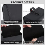 Glasses Holder for Car Sun Visor, 2 Pack Vehicle Sunglasses Holders Case with Hidden Magnetic Closure, Universal Fit Leather Auto Eyeglasses Organizer Box Eyeglass Hanger Clip Car Accessories