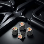 Tire Valve Stem Caps Cover,4 Pcs Metal Black Air Valve Cap, Aluminum Car Wheel Stem Caps,Universal Stem Covers for Cars,Trucks,Bikes,Bicycles, Motorcycles,Corrosion Resistant (Floral)