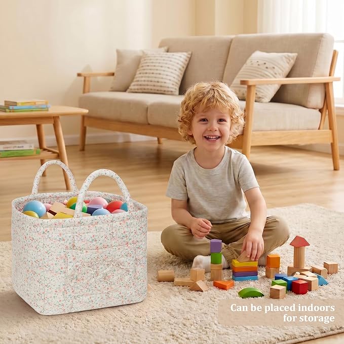 Floral Fabric Storage Basket Car Interior Storage Basket Underwear Sundries Laundry Baskets Supplies Home Organizer Bag (style 3)