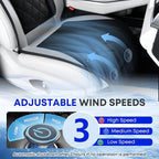 Cooling Car Seat Cover, Ventilated Seat Cushion Cooling Car Seat Pad for Summer Driving with Powerful Turbo Fans Universal Fit for Car SUV Truck Van-Light Grey