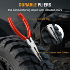 Heavy Duty Tire Plug Kit - 70pcs All-in-One Universal Tire Repair Kit for Tubeless Flats, Emergency Tire Patch Kit for Car, Truck, SUV, ATV, Motorcycle, Trailer & RV