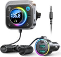 96W FM Transmitter Bluetooth 6.0 Car Adapter Aux with 3 Charging Ports【PD 60W & 2 * 18W】【Air Vent Installation for Safe】 Deep HiFi Bass Player Wireless Radio Fun Car Accessories Gift Set