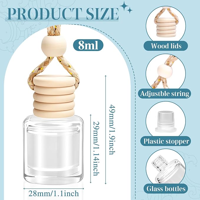 Car Air Freshener 6 Pack, Long Lasting Fresh Aroma Diffuser Set for Men & Women, Natural Essential Oil Fragrance Diffuser for Removing Odors, Auto Interior Decor Accessories Unisex (Ocean Scent)